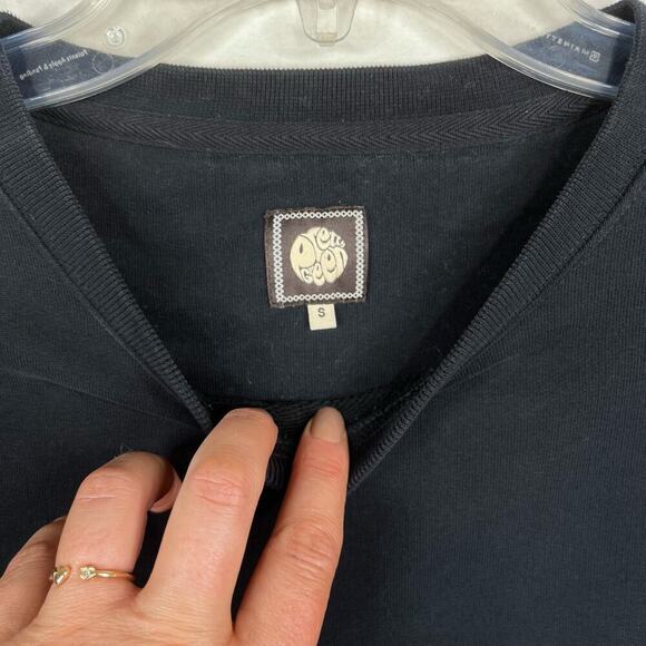 Pretty Green Men's Black Long Sleeve Crew Neck Pullover Sweater Size Small - Picture 2 of 7